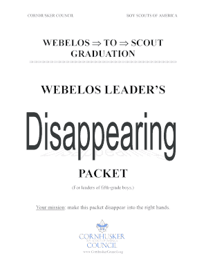 Webelos to Scout Graduation Plan