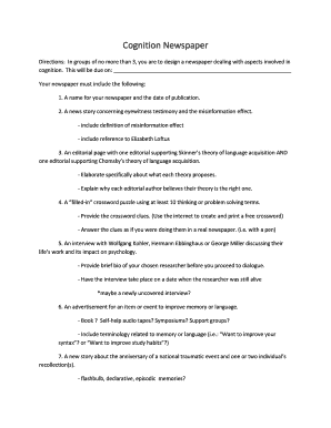 Cognition Newspaper Project