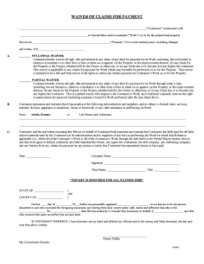 Waiver of Claims for Payment