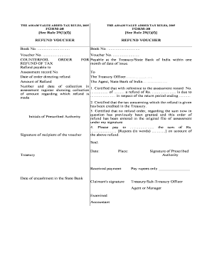 Assam Value Added Tax Refund Voucher
