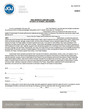 Final Waiver of Liens and Claims