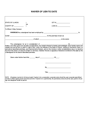 Waiver of Lien Form