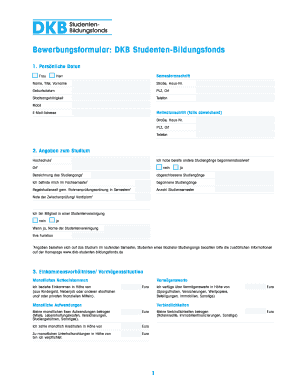 Bewerbungsformular: DKB Studenten-Bildungsfonds
