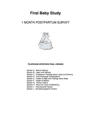 First Baby Study Postpartum Survey