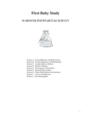36 Month Postpartum Survey