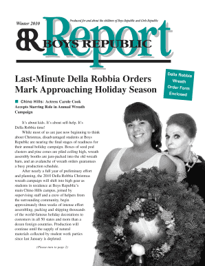 Della Robbia Wreath Order Form