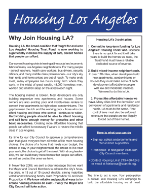 Housing LA Campaign Endorsement Form