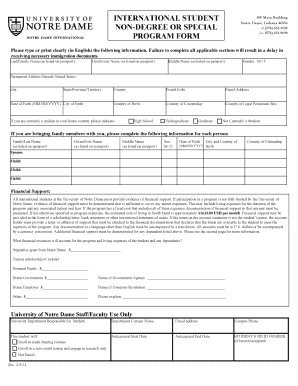 Non-Degree Program Form