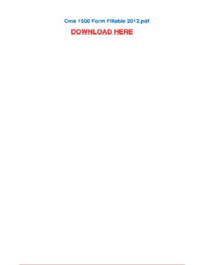 CMS-1500 Health Insurance Claim Form