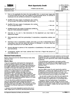 IRS Form 5884 Work Opportunity Credit