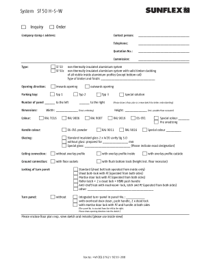 SSFF5500 Inquiry Order Form