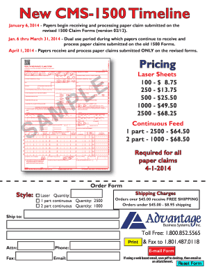 CMS-1500 Claim Form Order