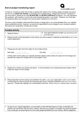 End of Project Monitoring Report