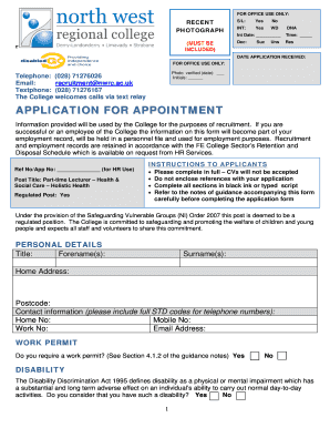 Application for Appointment