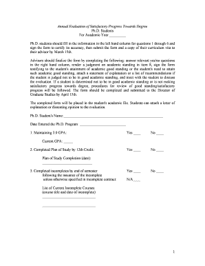 Ph.D. Student Annual Evaluation Form