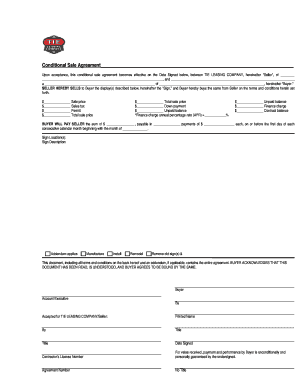 Conditional Sale Agreement for Signs