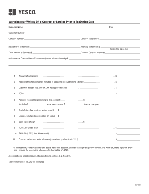 Contract Settlement Form