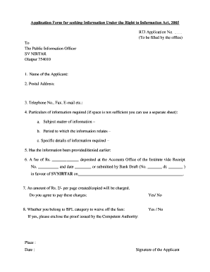 RTI Application Form