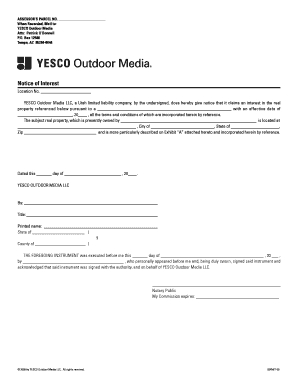 Notice of Interest in Real Property