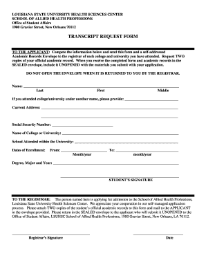 Transcript Request Form