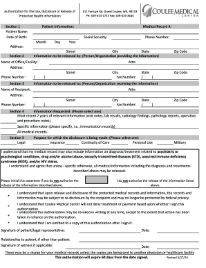 Authorization for Release of Protected Health Information