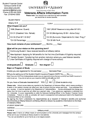 Veterans Affairs Information Form