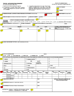 Connecticut Travel Authorization Request