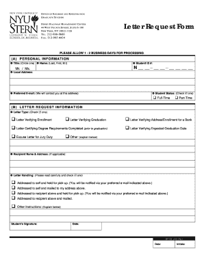 Letter Request Form