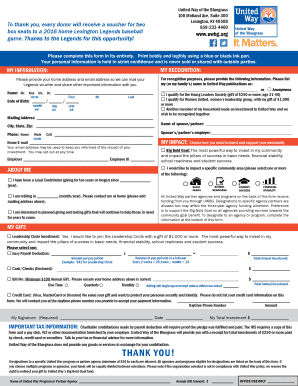 United Way Donation Form