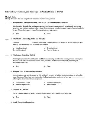 TAP 21 Addiction Counseling Exam