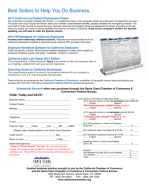 2013 California Employment Poster Order Form
