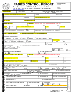 Rabies Control Report Form