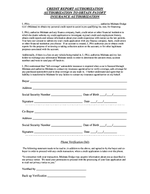 Credit Report Authorization Form
