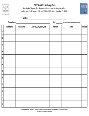 2013 Walk With Me Pledge Form
