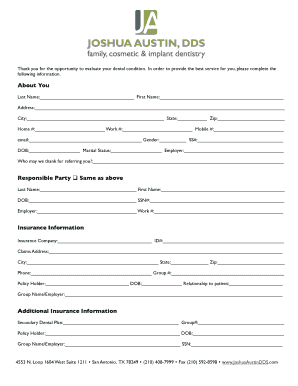 Dental Health Intake Form