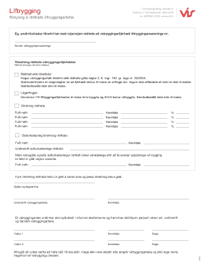 Icelandic Life Insurance Beneficiary Change Form