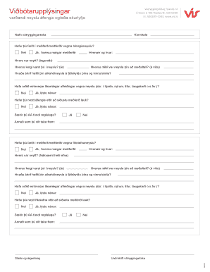 Icelandic Alcohol and Drug Addiction Treatment Form