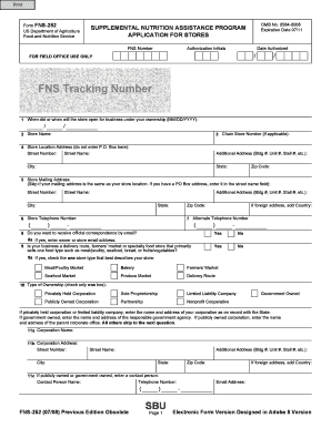 USDA FNS-252 Application for Stores