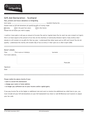 Gift Aid Declaration Form