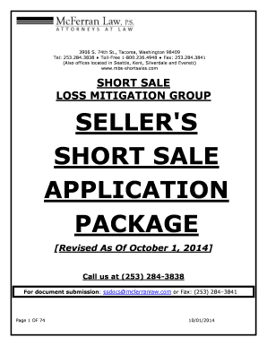 Seller's Short Sale Application Package