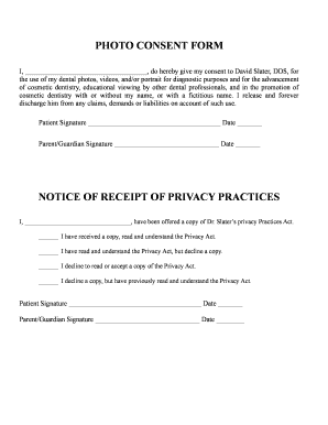 Dental Photo Consent Form