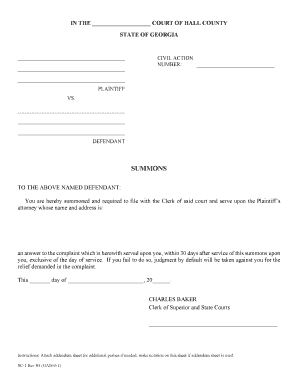 Georgia Civil Summons