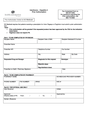 ND Medicaid Hepatitis C Prior Authorization Form