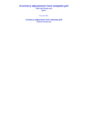 Inventory Adjustment Form Template