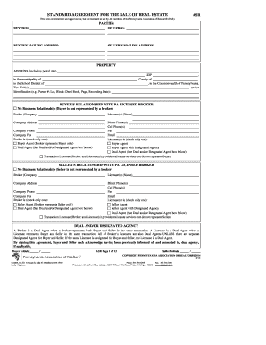 Standard Agreement for the Sale of Real Estate
