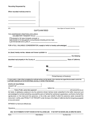 California Quitclaim Deed