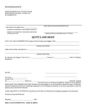 California Quitclaim Deed