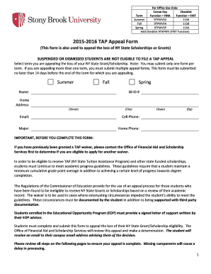 NY State TAP Appeal Form