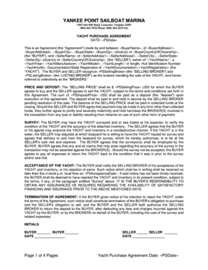 Yacht Purchase Agreement