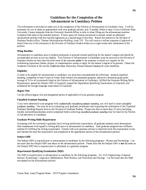 Advancement to Candidacy Petition